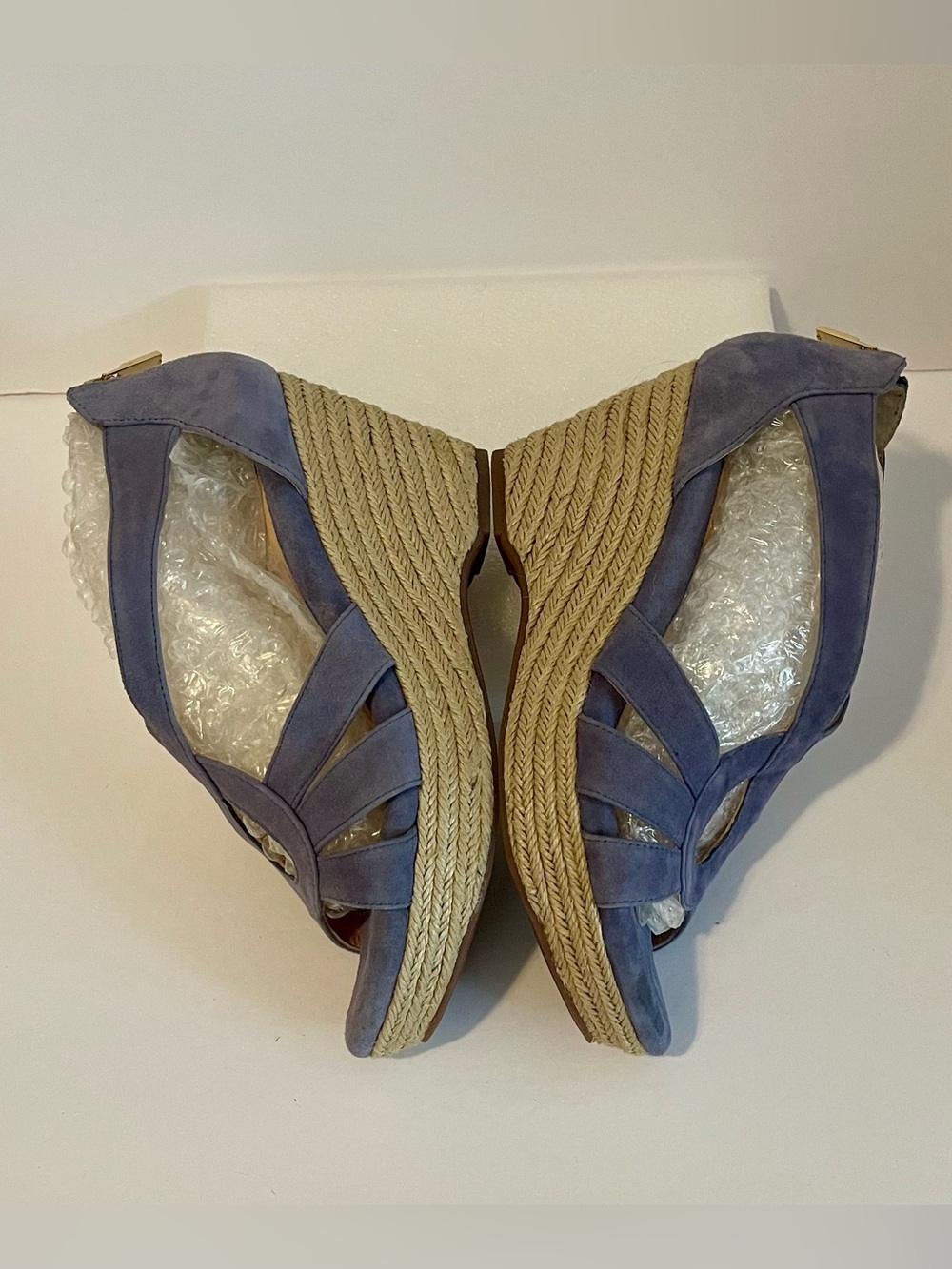 Sofft Lavendar Suede Espadrille Wedge Sandals - Picture 7 of 10